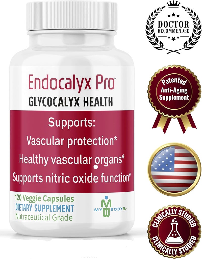 MYBODYRX مكمل إندوكاليكس برو لدعم الجليكوكاليكس البطاني 120 كبسولة صحة الأوعية الدموية والميكروcirculation  مدروس سريرياً  محمي ببراءة اختراع  يدعم وظائف أكسيد النيتريك - Image 3