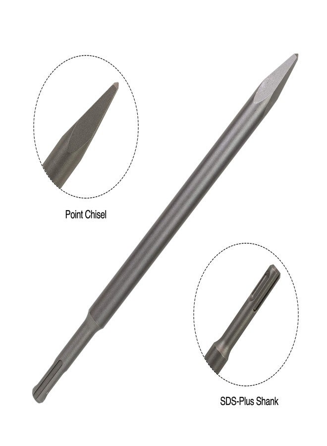 Sabre Tools SDS Plus 4-Piece Chisel Set, Thinset Scraping Bit 3” x 10” Thinset Scaling Chisel, Point Chisel, Flat Chisel, Wide Chisel - SDS Chisel Bits for Hammer Drills - Tile Removal - Image 3