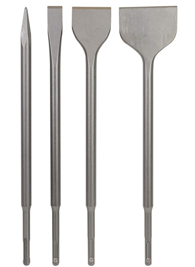Sabre Tools SDS Plus 4-Piece Chisel Set, Thinset Scraping Bit 3” x 10” Thinset Scaling Chisel, Point Chisel, Flat Chisel, Wide Chisel - SDS Chisel Bits for Hammer Drills - Tile Removal - Image 1