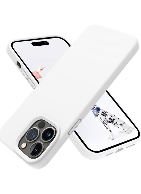 iPhone 15 pro Max Case Upgrade Defender Silicone Cover ShockProof Anti-Scratch Protective Phone Case (WHITE)
