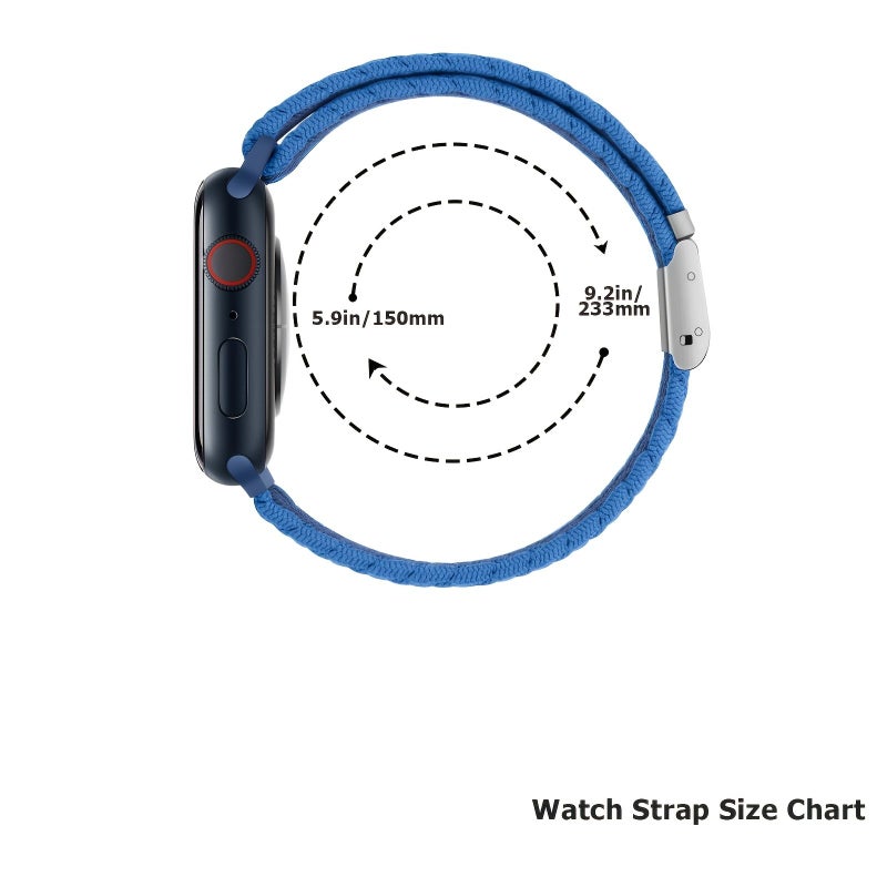 حزام منسوج عالي الجودة بمشبك مرن لساعات Apple Watch بأحجام 44, 45, 49, 46, 42 ملم، متوافق مع S3, S2, S1. تصميم كلاسيكي أنيق ومناسب للرجال والنساء. - Image 3