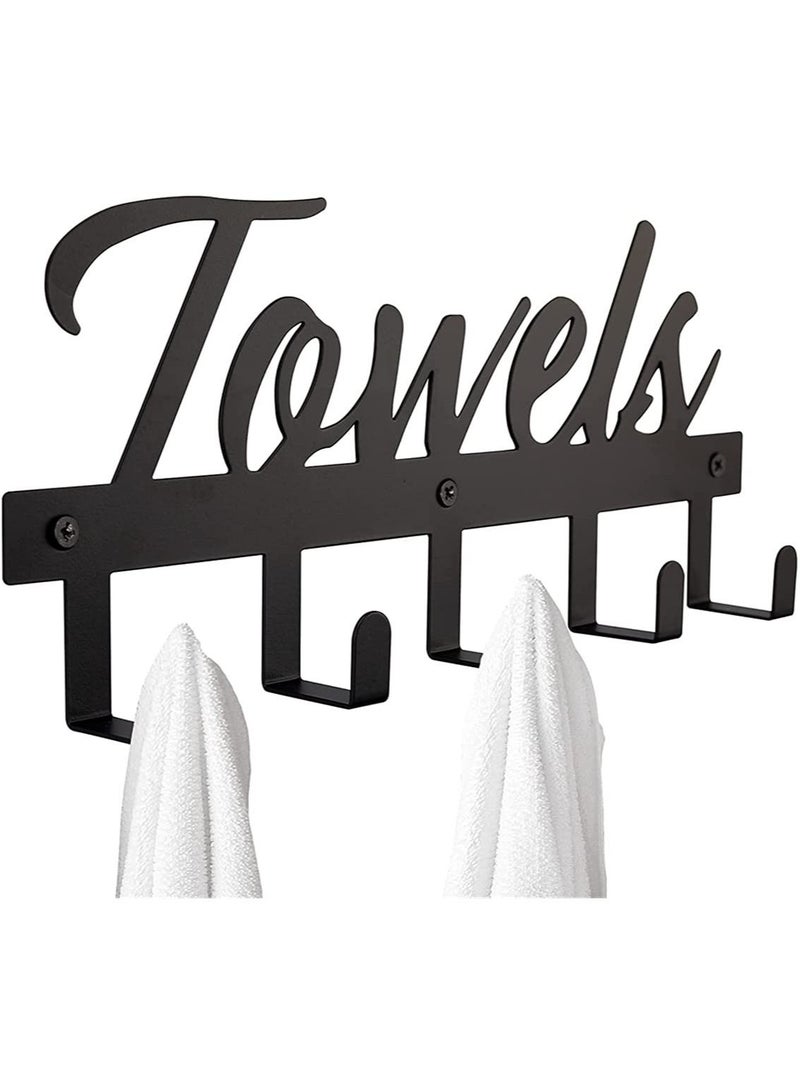 Generic Creative Hook Black, Aesthetic Bathroom Towel Rack for Wall Mount Space Saving and Easy to Install Holder Hooks, The Perfect Addition Your Decor - Image 1