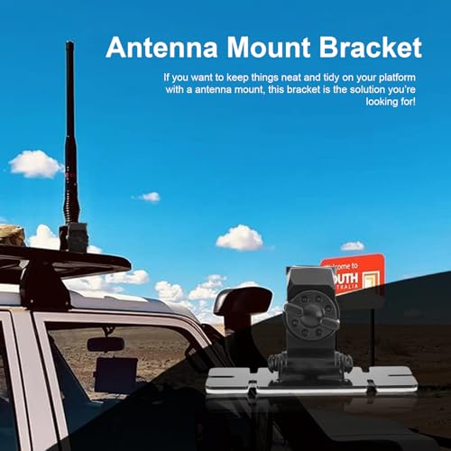 EBTOOLS Antenna Mount Bracket, Stainless Steel Universal Car Antenna Mount Clip, 2 Axle Adjustment, Used for Large VHF/UHF and Medium HF Antenna - Image 2