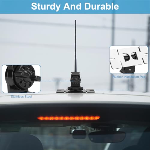 EBTOOLS Antenna Mount Bracket, Stainless Steel Universal Car Antenna Mount Clip, 2 Axle Adjustment, Used for Large VHF/UHF and Medium HF Antenna - Image 4
