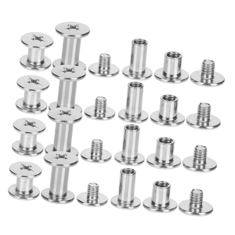 Chicago Screws Binding Post Set 75pcs Nickel-Plated Steel Scrapbook Binding Screws with 6mm, 8mm, 10mm Lengths for Leather Belts, Purses, and Bookbinding Supplies - Image 1