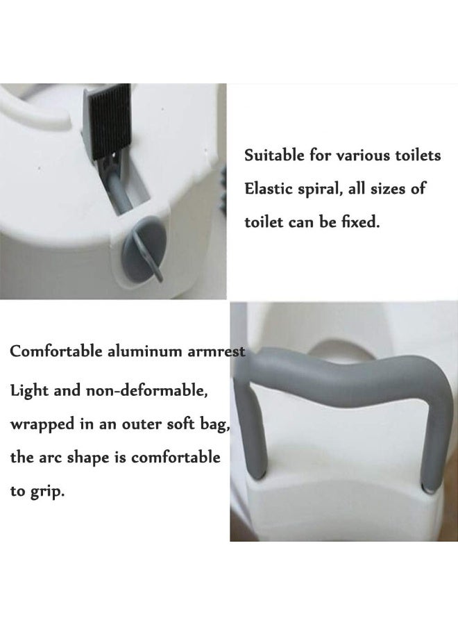 Media Portable Elevated Toilet Seat Toilet Lift Pad with Armrest - Image 4
