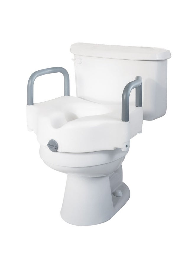 Media Portable Elevated Toilet Seat Toilet Lift Pad with Armrest - Image 1