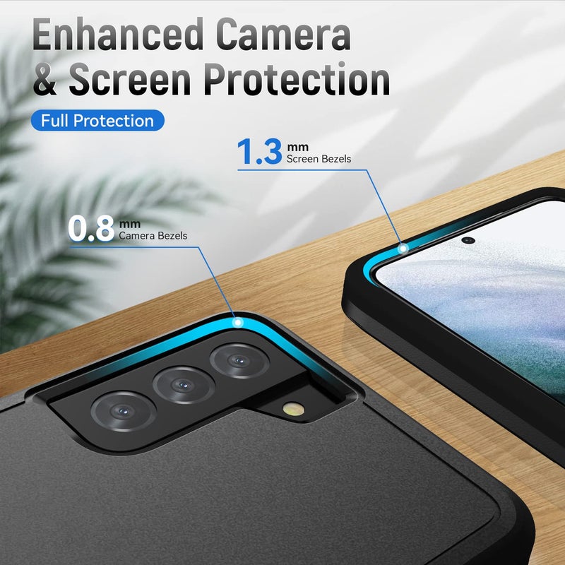 Warsia for Galaxy S21 FE 5G Case, with Screen Protector [Military Grade Drop Tested] Heavy-Duty Tough Rugged Shockproof Protective Case for Samsung Galaxy S21 FE 5G, Black - Image 4