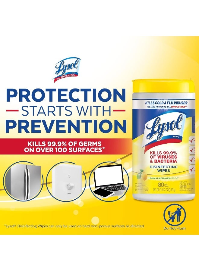 Lysol Disinfecting Wipes, Lemon & Lime Blossom, 240ct (3X80ct) - Image 4