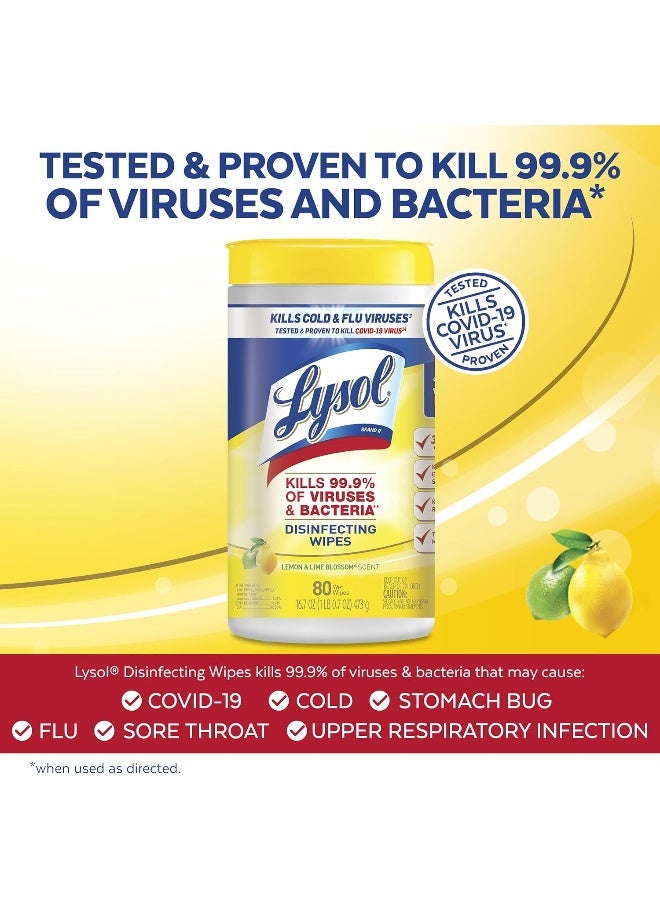Lysol Disinfecting Wipes, Lemon & Lime Blossom, 240ct (3X80ct) - Image 2
