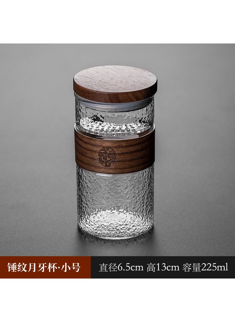 Tea Cup glass cup Crescent Green Tea Cup filter tea cup household transparent cup office flower tea cup Earthy Crescent small size 