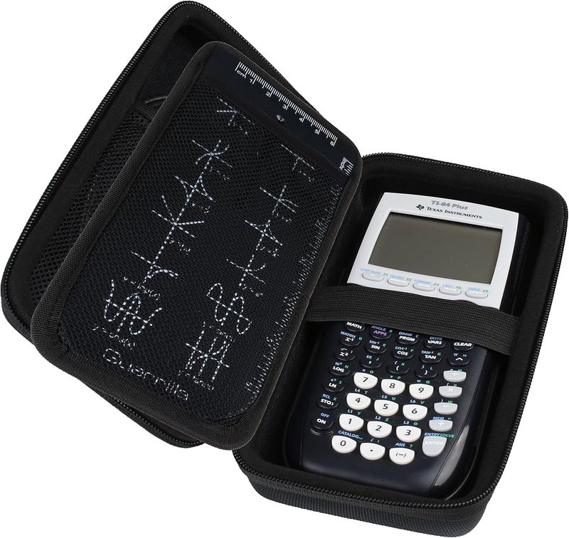 جريلا حقيبة السفر الصلبة من لآلات حاسبة TI-83 Plus، TI-84 Plus، TI-84 Plus Color Edition، TI-89 Titanium، TI-Nspire CX & CX CAS، HP50G + مجموعة ملحقات الآلة الحاسبة الأساسية من ، أسود - Image 4