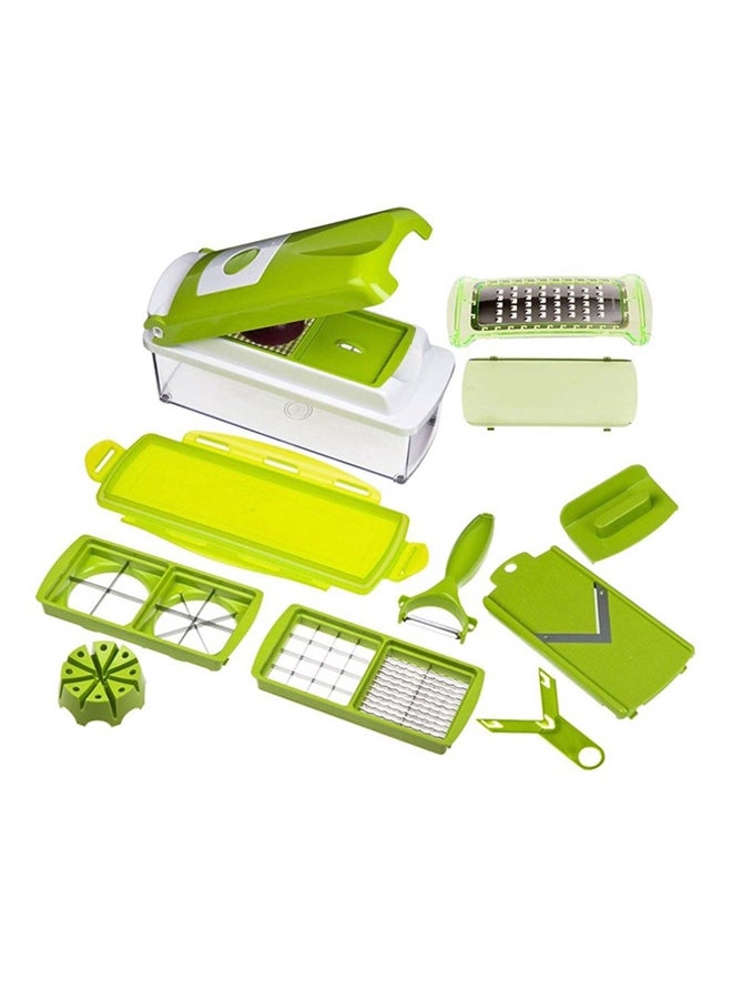 11-Piece Fruit And Vegetable Chopper And Slicer Set Green