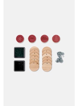 Tchibo Wooden Tag Stamp Set, Beige  - Image 2