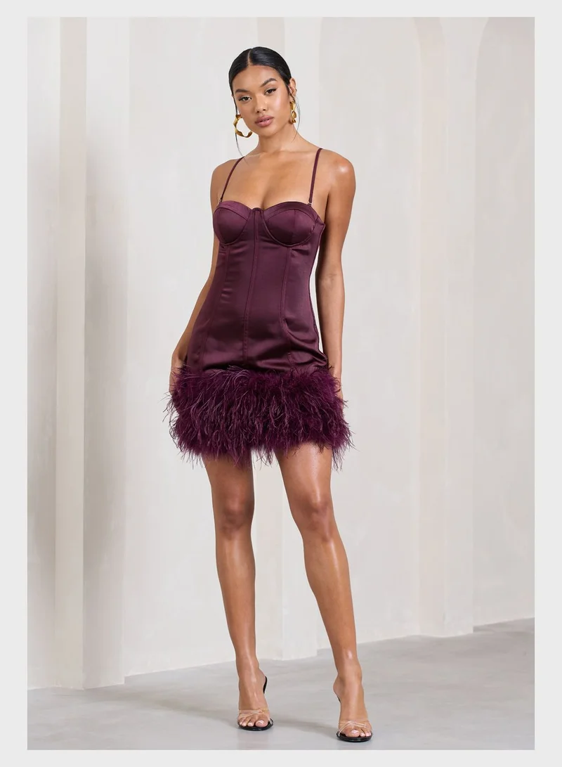 club l london ruffle dress Club L London Bea Hot Pink Plunge-Neck Ruffled Maxi Dress by Club L London