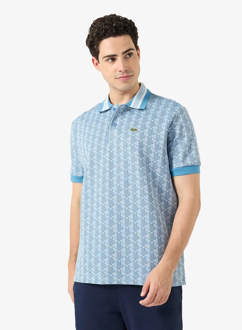 لاكوست قميص بولو جاكار بشعار الماركة وقصة كلاسيك