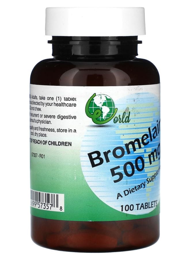 World Organic Bromelain 500 mg 100 Tablets - Image 2