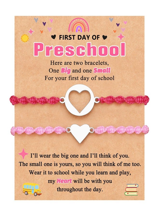 UPROMI First Day of Preschool Pre K Bracelet Back to School Mommy and Me Mom Mother Daughter Back to School Gifts - Image 1