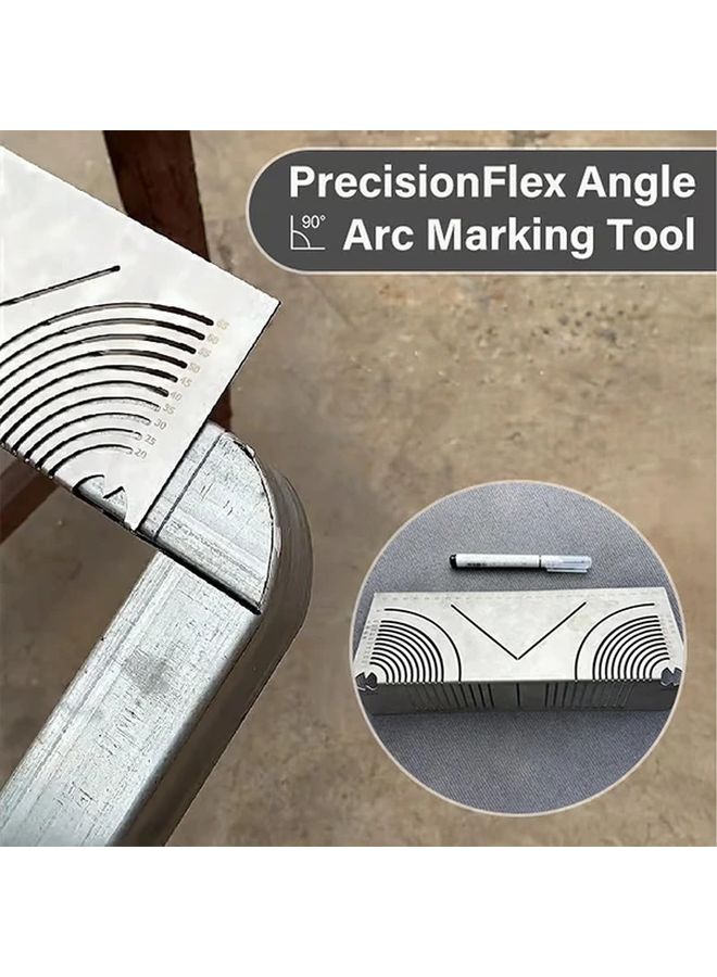 Precision Arc Marking Tool 65mm Flex Angle Aluminum Ruler Multifunctional Measuring - Image 3