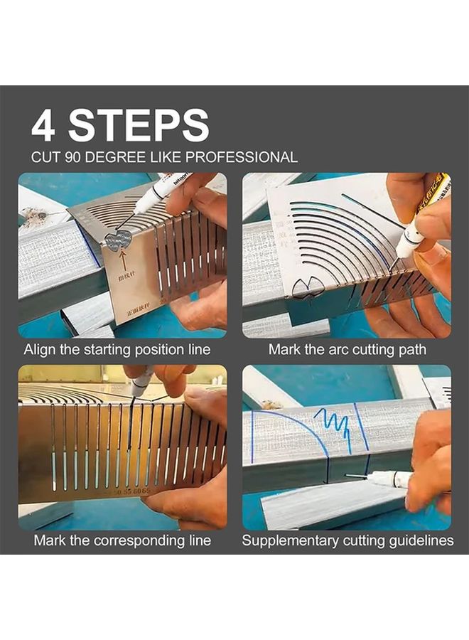 Precision Arc Marking Tool 65mm Flex Angle Aluminum Ruler Multifunctional Measuring - Image 5