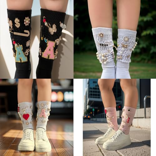 Cmidy Shoe Charms for Sneakers Charms for Socks Safety Pins 54pcs Brooches and Pins for Women Gold Junk Sock Charm Kit Pin Jewelry Accessories Bulk Rhinestone Pearl Brooch Pin Button for Women Clothes Hats - Image 3