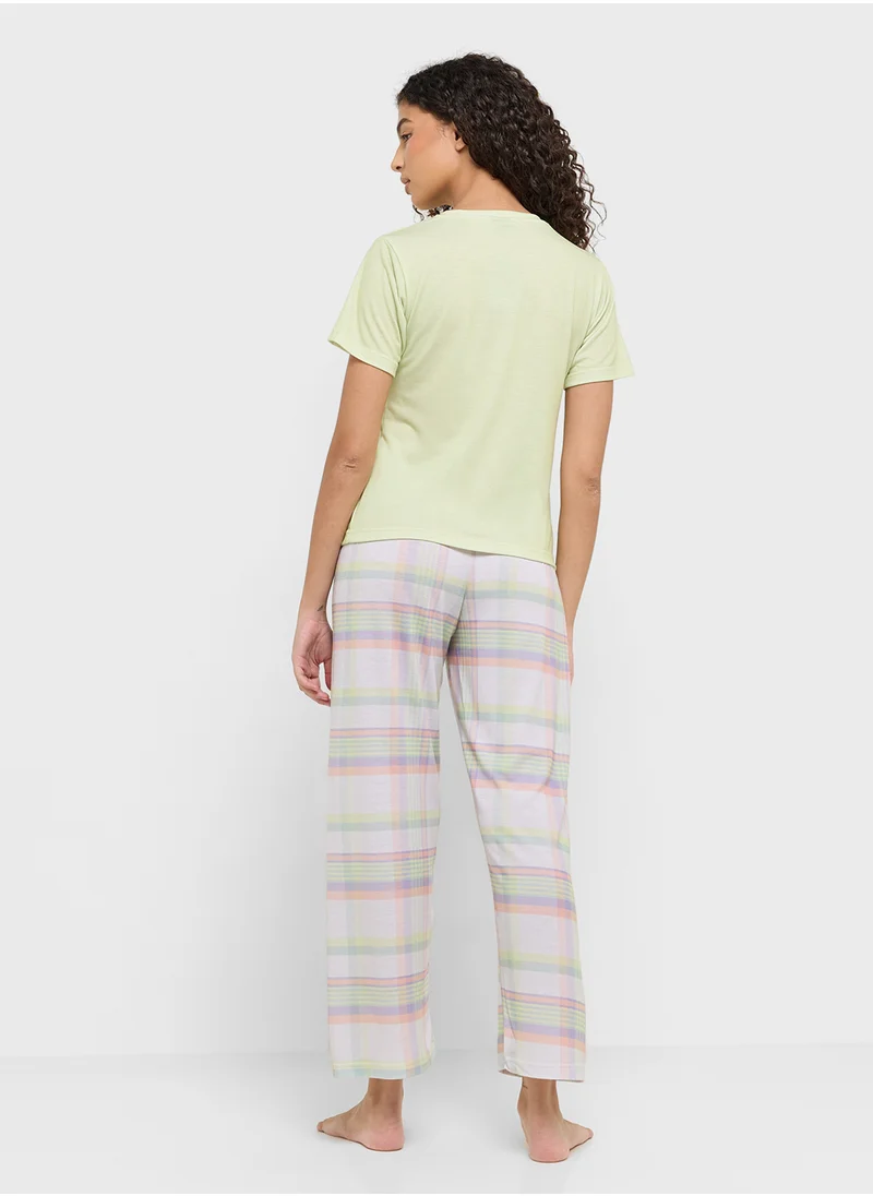 Ginger Cotton Graphic T-Shirt & Pyjama Set