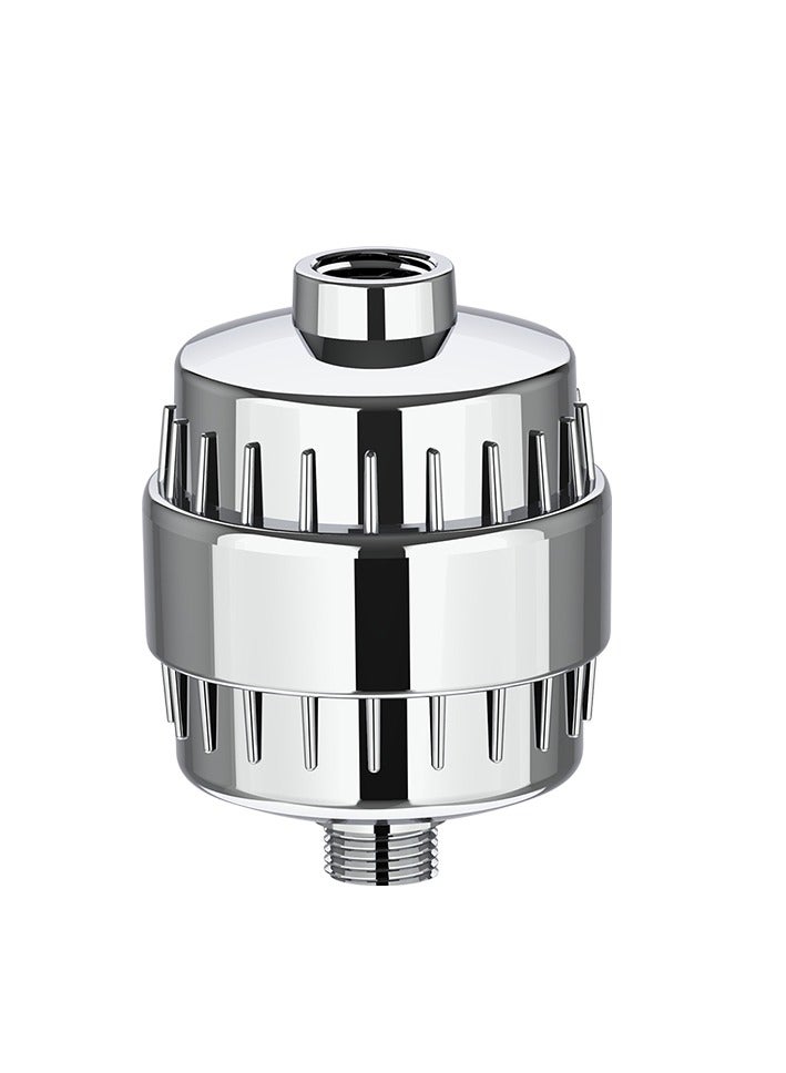 Eesyy 25-Stage Shower Filter, Polished Chrome Design, Includes 2 Cartridges (One Pre-Installed), Efficient Hard Water Filtration, Helps Reduce Chlorine and Fluoride  - Image 1