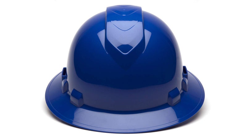 Ridgeline Pyramex Ridgeline Full Brim Hard Hat 6 Point Ratchet Blue Vented - Image 2