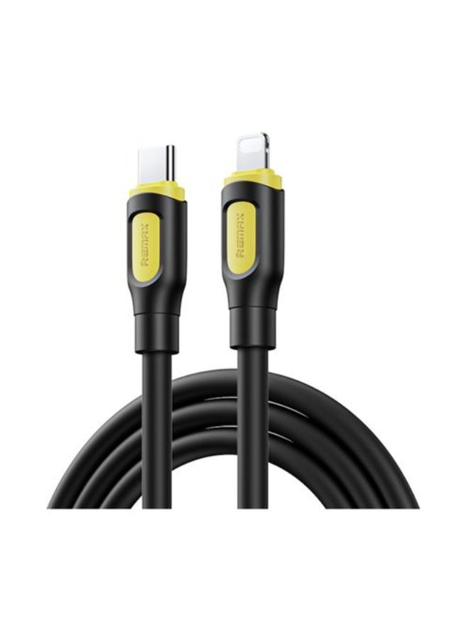ريماكس كابل شحن ونقل بيانات سريع 2 في 1 من سلسلة Ruin Series 30 وات، RC-C112، كابل شحن سريع من النوع C إلى Lightning، 1 متر، تصميم متين ومرن مضاد للتشابك، أداء قوي وموثوق - Image 1