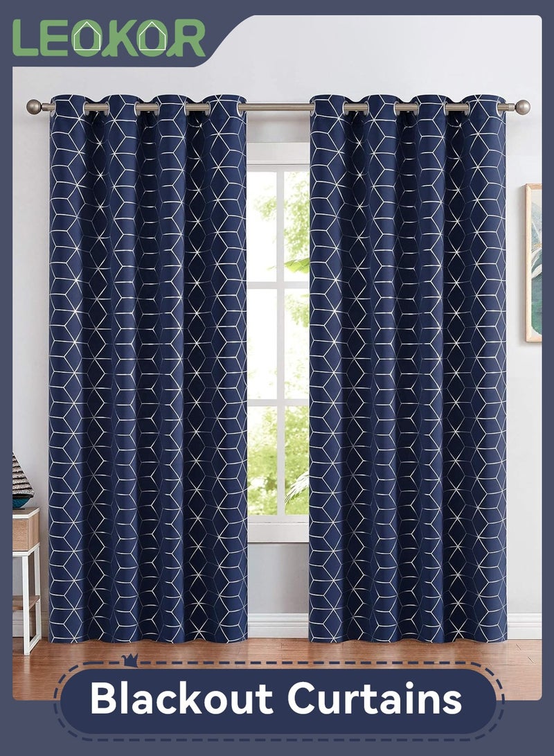 LEOKOR 2 Panels Decorative Diamond Foil Printed Thermal Insulated Privacy Protection Room Darkening Curtains 100*250CM - Image 1