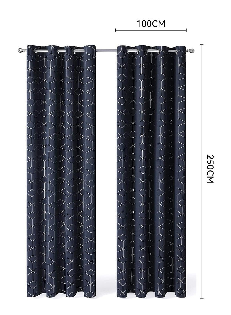 LEOKOR 2 Panels Decorative Diamond Foil Printed Thermal Insulated Privacy Protection Room Darkening Curtains 100*250CM - Image 4