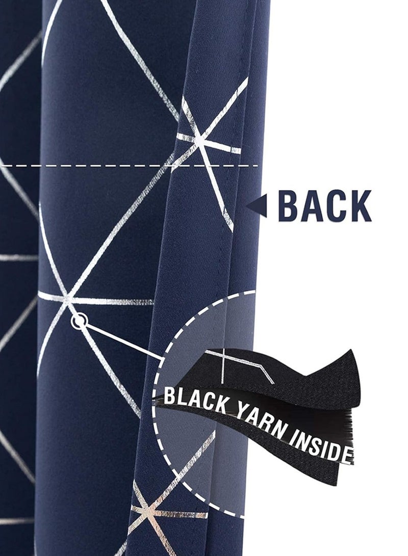 LEOKOR 2 Panels Decorative Diamond Foil Printed Thermal Insulated Privacy Protection Room Darkening Curtains 100*250CM - Image 2
