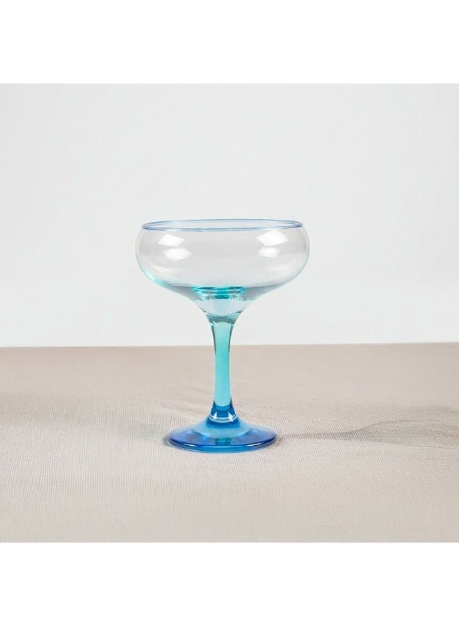 DANUBE HOME Rakle 4-Piece Blue Rim Wine Glass Set - 270ml Soda Lime Glassware for Kitchen Table Top - Elegant and Stylish Drinkware - Ideal for Entertaining and Home Use