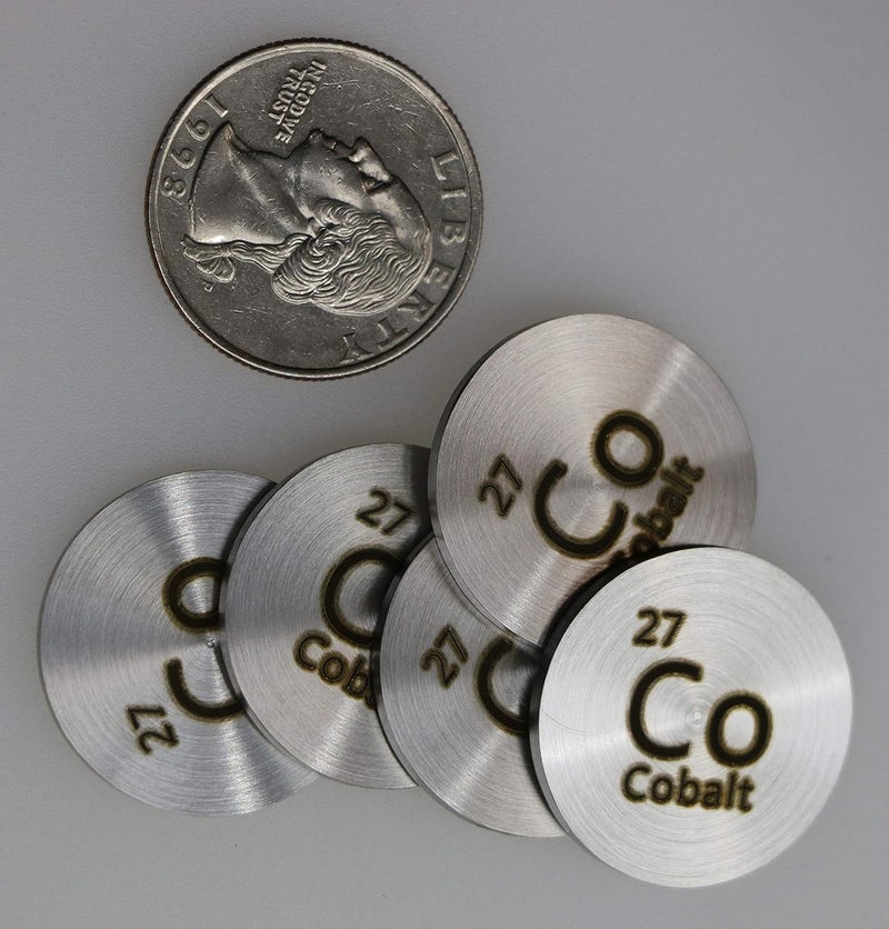 PFS Cobalt (Co) 24.26mm Metal Disc 99.95% Pure for Collection or Experiments - Image 2