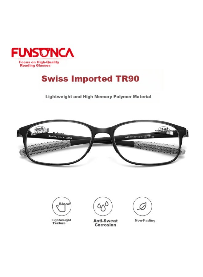 Funsonca Blue Light Blocking Ultra-light Imported Material Frame Non-metal Men And Women's Presbyopic Gl Large Frame Not Easily Foldable Anti-slip 250 Degrees - Image 1