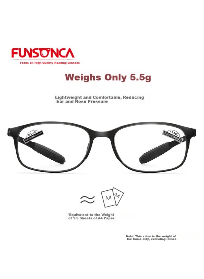 Funsonca Blue Light Blocking Ultra-light Imported Material Frame Non-metal Men And Women's Presbyopic Gl Large Frame Not Easily Foldable Anti-slip 250 Degrees - Image 2