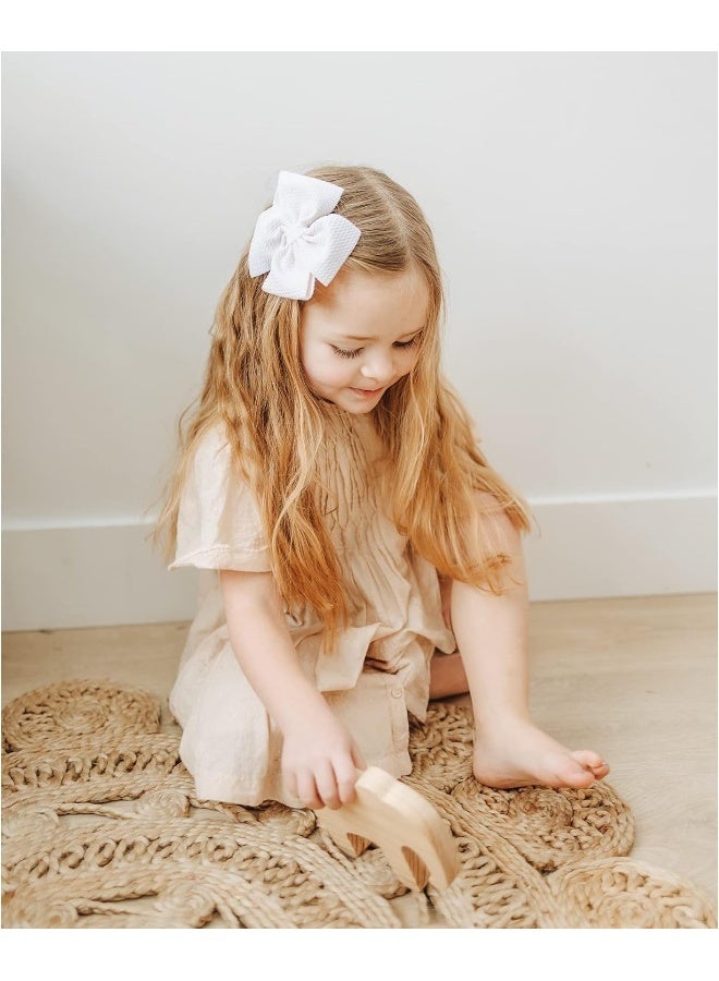 Prohouse 30 PCS Baby Girls Hair Bows Clips Barrettes Waffle Hair Accessories with Alligator Clip for Babies Girl Infant Toddlers Kids Teens - Image 3