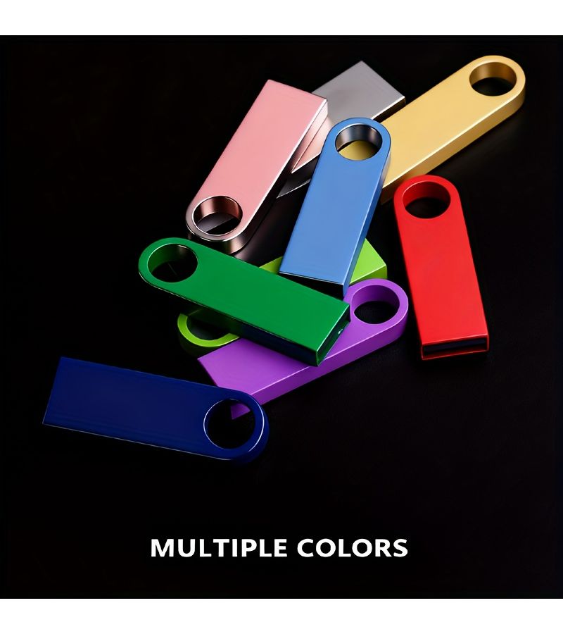 30 Pieces Custom Logo Blue Metal USB 2.0 Flash Drive 2GB Pendrive Best Gift - Image 5