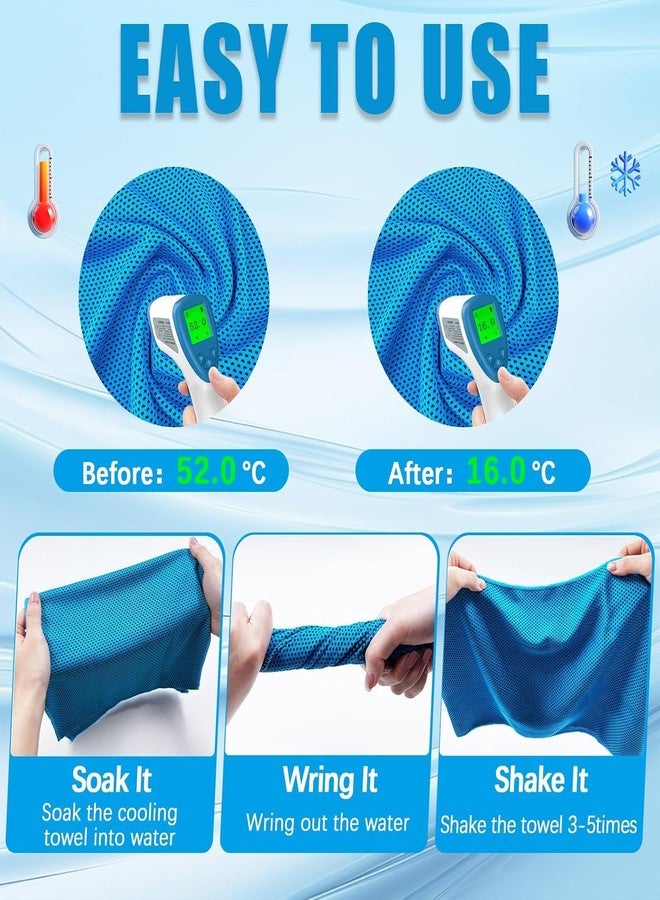 LSLCQW 4 Pack Cooling Towels (40"x12"), Cooling Towels for Neck and Face, Gym Towel for Working Out, Soft Breathable Microfiber Ice Towel for Yoga Sport Running (Blue/Green/Pink/Black) - Image 4