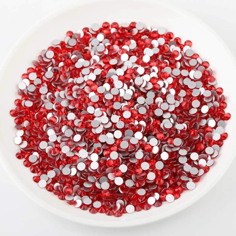 beadsland Flat Back Crystal Rhinestones Round Gems, Light Siam (2.7-2.8mm) SS10/1440pcs - Image 4