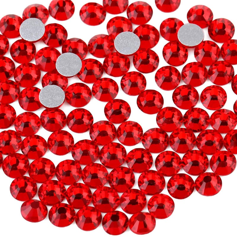 beadsland Flat Back Crystal Rhinestones Round Gems, Light Siam (2.7-2.8mm) SS10/1440pcs - Image 1