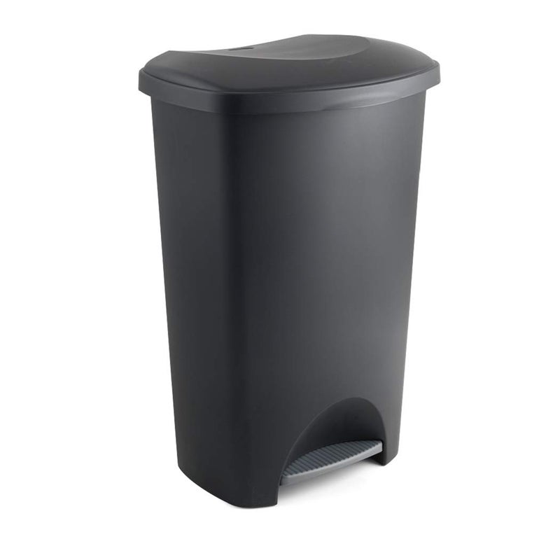 Addis Plastic Family Kitchen Utility Bin 50 Litre New Black with Silver Pedal