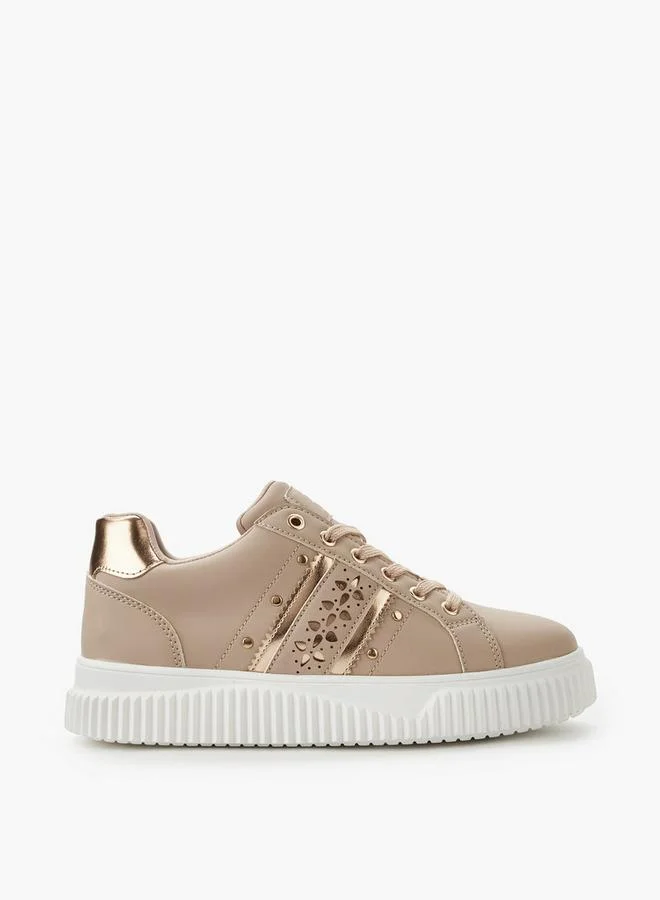 Flora Bella By Shoexpress NUDE Flora Bella Women Lace-Up Sneakers for Women | Best Price UAE