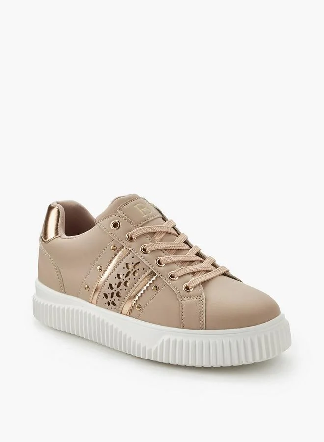 Flora Bella By Shoexpress NUDE Flora Bella Women Lace-Up Sneakers for Women | Best Price UAE