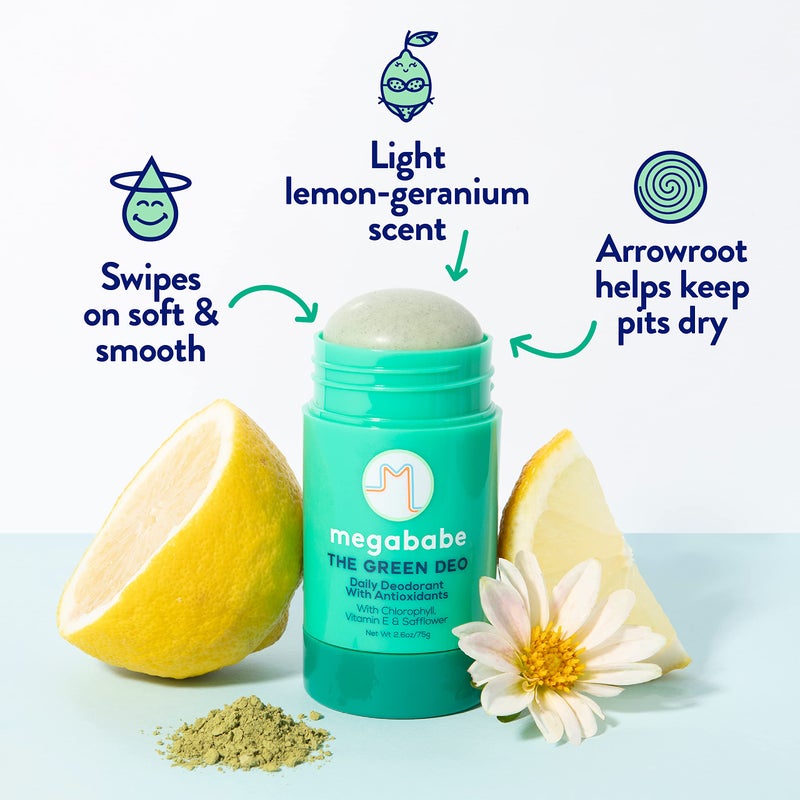 Megababe Daily Deodorant - The Green Deo with Anti-Antioxidants | Aluminum-Free, Solid, All Natural | Geranium & Lemon | Free from Parabens, Sulfates & Phthalates | 2.6 oz - Image 4