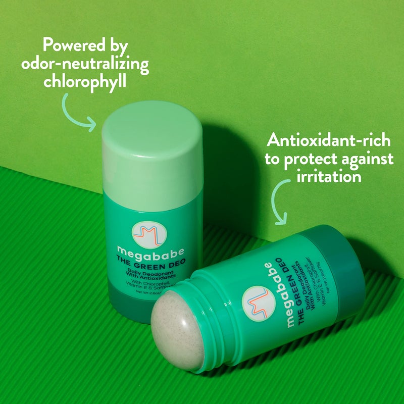 Megababe Daily Deodorant - The Green Deo with Anti-Antioxidants | Aluminum-Free, Solid, All Natural | Geranium & Lemon | Free from Parabens, Sulfates & Phthalates | 2.6 oz - Image 2