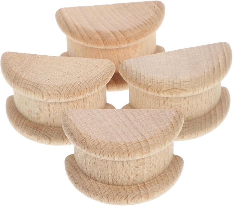 تصاميم أعمدة رومانية منحوتة من الخشب الكاكي تطبيقات زخرفية لتزيين الخزائن والأثاث وديكور المنزل مجموعة من 4 قطع - Image 2