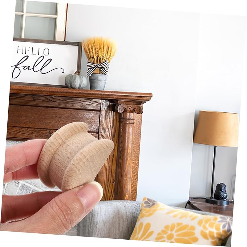 تصاميم أعمدة رومانية منحوتة من الخشب الكاكي تطبيقات زخرفية لتزيين الخزائن والأثاث وديكور المنزل مجموعة من 4 قطع - Image 3