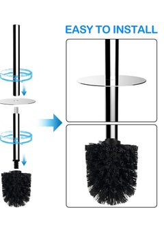 Toilet Brush and Holder Set for Bathroom, Deep-Cleaning Silicone Toilet Bowl Brush with Non-Slip Long Plastic Handle, Bendable Brush Head to Clean Toilet Corner Easily - pzsku/Z3B9124278F51B25D5827Z/45/_/1673081193/9e712320-43e3-4a98-805f-699b7aa9cd41