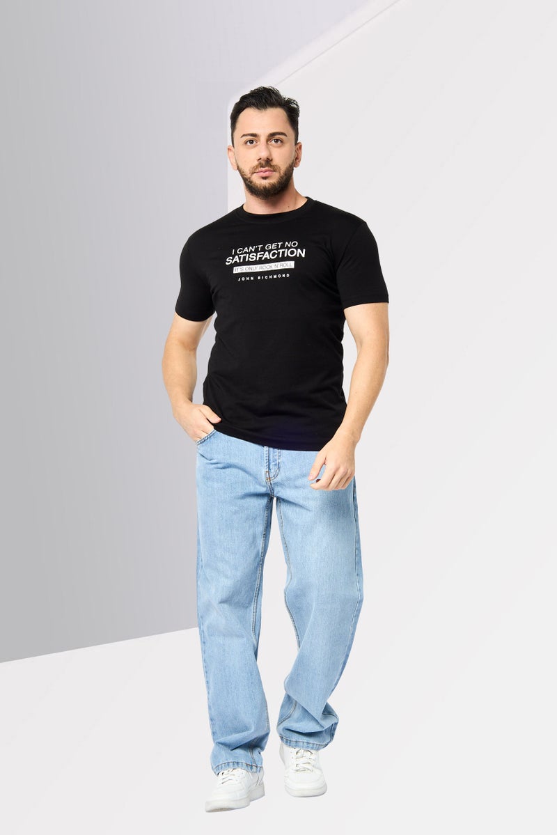 JOHN RICHMOND Men Crew Neck Short Sleeve Graphic Print T-shirt, Black - Image 3